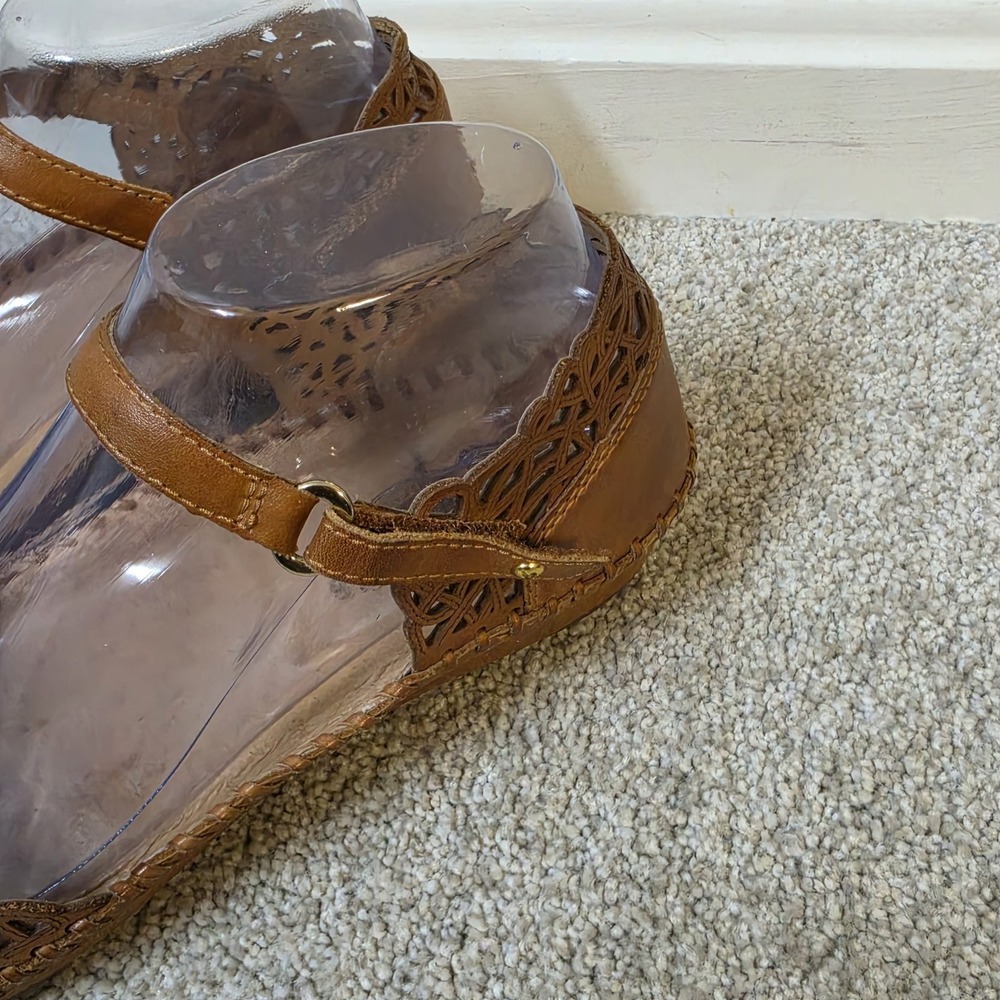 Pikolinos Mary Jane Puerto Vallarta Ankle Strap Leather Sandals Rustic Sz 8.5 - Picture 4 of 10